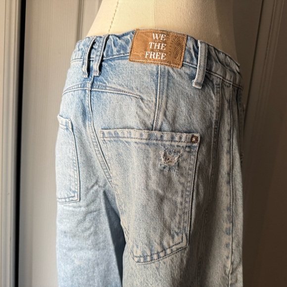 Free People Good Luck Mid-Rise Barrel Jeans in Barnyard Blue - Picture 12 of 13
